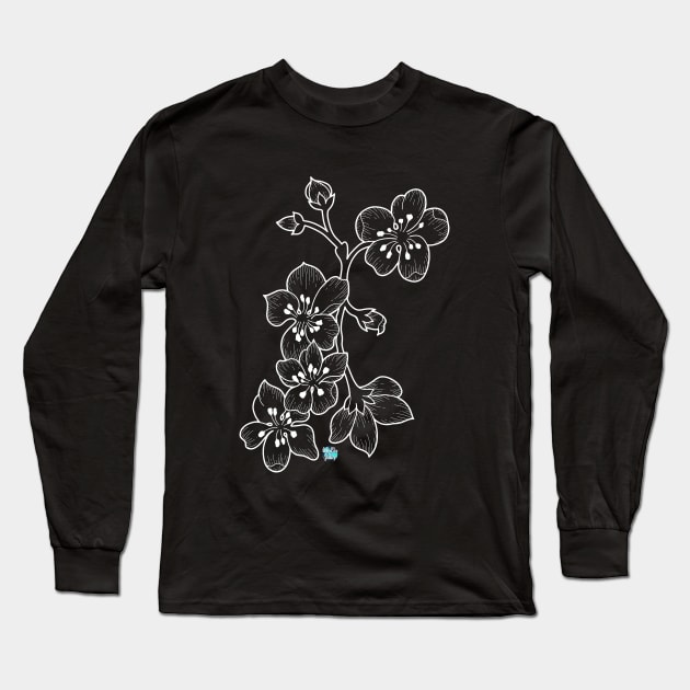 Japanese Cherry Blossoms Long Sleeve T-Shirt by ColorMix Studios